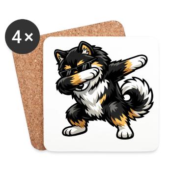 Dapping du Lapphund finlandais - Dessous de verre (lot de 4) - blanc - Devant