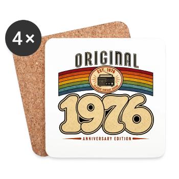 Original 1976 Vintage Anniversary 50 Years - Coasters (set of 4) - white - Front