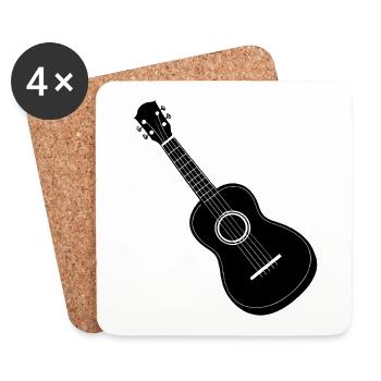 Ukulele - Coasters (set of 4) - white - Front