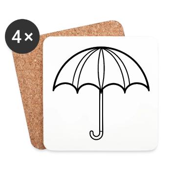 umbrella - Coasters (set of 4) - white - Front