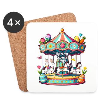Spring Carousel Joy - Coasters (set of 4) - white - Front