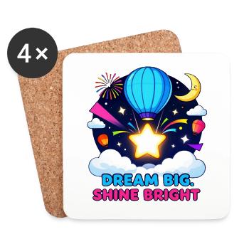 Dream Big Shine Bright - Coasters (set of 4) - white - Front