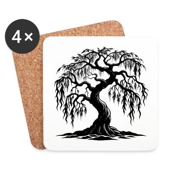 Twisted Willow Tree - Coasters (set of 4) - white - Front