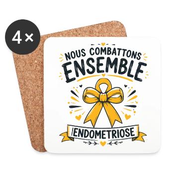 sensibilisation endométriose - Dessous de verre (lot de 4) - blanc - Devant