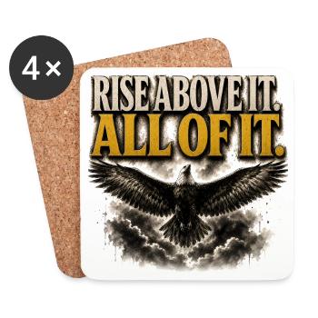 Rise Above It All Of It Eagle Motivation Shirt - Coasters (set of 4) - white - Front