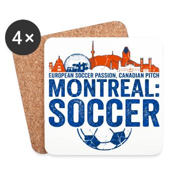 Montreal Soccer European Canadian Pitch Novelty - Coasters (set of 4) - white - Front