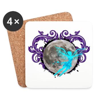 Moonlight Fairy, Flourish, Moons - Coasters (set of 4) - white - Front