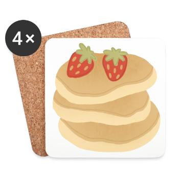 Strawberry Pancake Stack - Coasters (set of 4) - white - Front