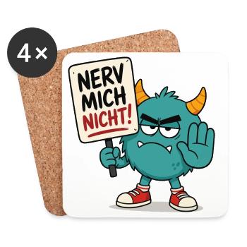 Nerv mich nicht Monster - Untersetzer (4er-Set) - Weiß - Vorne