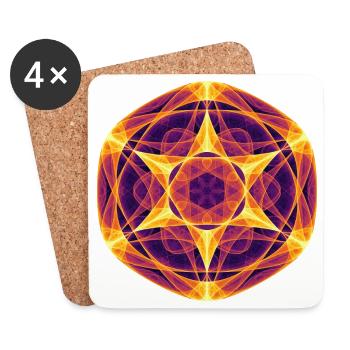 Solar Mandala – Math Art - Coasters (set of 4) - white - Front