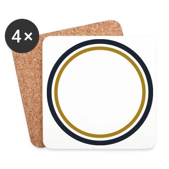 Empty Circle Frame - Add Your Own Text Design - Coasters (set of 4) - white - Front