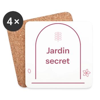 Secret Garden — Minimalist floral - Coasters (set of 4) - white - Front