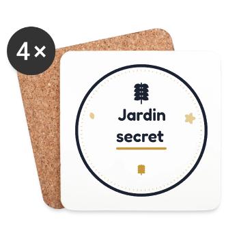 Jardin secret  - Dessous de verre (lot de 4) - blanc - Devant