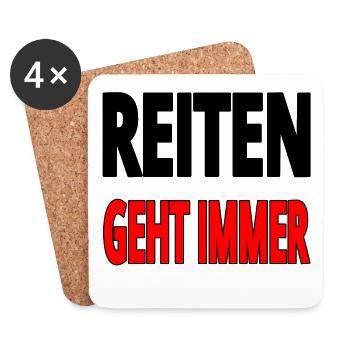 Reiten - Untersetzer (4er-Set) - Weiß - Vorne