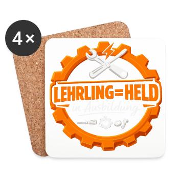 Lehrlinge sind Helden in Ausbildung - Untersetzer (4er-Set) - Weiß - Vorne