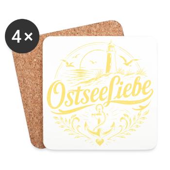 OstseeLiebe Leuchtturm Flair - Untersetzer (4er-Set) - Weiß - Vorne