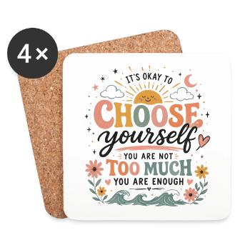 Choose yourself – you're enough - Coasters (set of 4) - white - Front