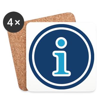 Information Symbol Line Icon Vector - Coasters (set of 4) - white - Front