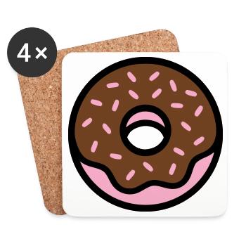 Donut Chocolate Sprinkles Icon - Coasters (set of 4) - white - Front