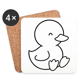 Cute chick for baby and kids - Coasters (set of 4) - white - Front