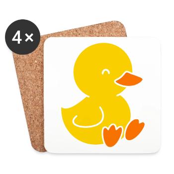 Cute yellow chick for kids - Coasters (set of 4) - white - Front