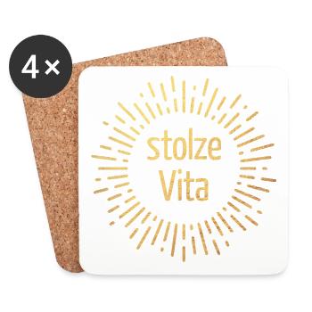 Sonne Dolce Vita Gold Lifestyle Print Bürohumor - Untersetzer (4er-Set) - Weiß - Vorne