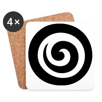 Japanese Spiral - Coasters (set of 4) - white - Front