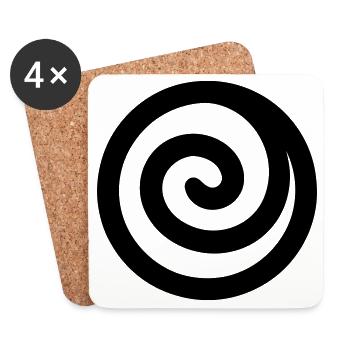 Japanese Spiral - Coasters (set of 4) - white - Front