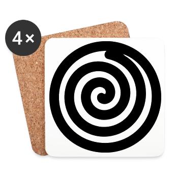 Japanese Spiral - Coasters (set of 4) - white - Front