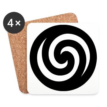 Japanese Spiral - Coasters (set of 4) - white - Front