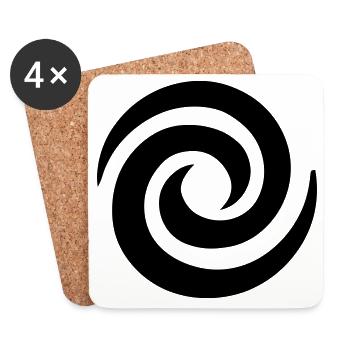 Japanese Spiral - Coasters (set of 4) - white - Front