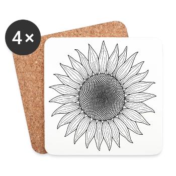 Bohême du tournesol - Dessous de verre (lot de 4) - blanc - Devant