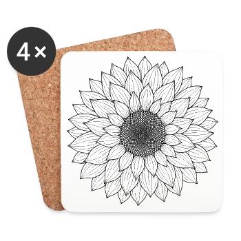 Bohême du tournesol - Dessous de verre (lot de 4) - blanc - Devant