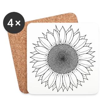 Sunflower Boho - Coasters (set of 4) - white - Front