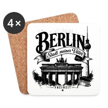 BERLIN - Stadt meiner Väter - Untersetzer (4er-Set) - Weiß - Vorne