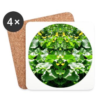 Nature Mandala Water Plant Mirrored - Coasters (set of 4) - white - Front