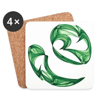 Dance of the Algae – Chaos Art - Coasters (set of 4) - white - Front