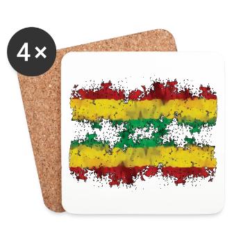 Paint Splash Rastafari Flag Mix - Coasters (set of 4) - white - Front