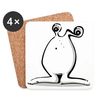 Funny Alien Monster - Coasters (set of 4) - white - Front