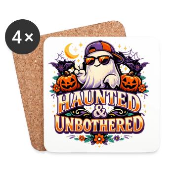 Haunted & Unbothered Cool Ghost Geist Halloween - Coasters (set of 4) - white - Front