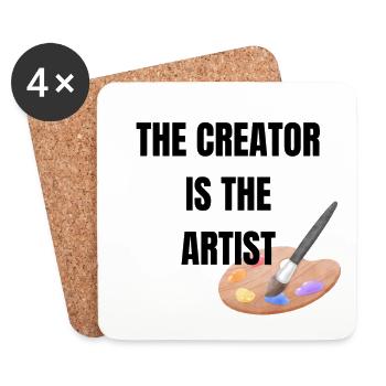 The Creator Is The Artist Graphic - Coasters (set of 4) - white - Front