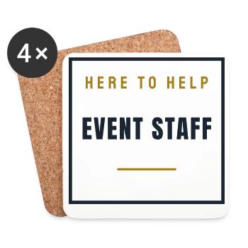 Event Staff - Stempel Text Design for Groups - Coasters (set of 4) - white - Front