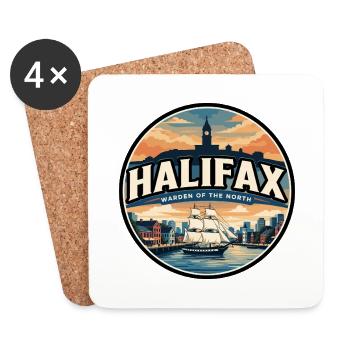 Retro Halifax Citadel Travel Badge - Coasters (set of 4) - white - Front