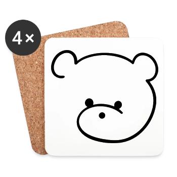 Cute teddy bear with button eyes - Coasters (set of 4) - white - Front