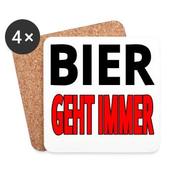 Bier - Untersetzer (4er-Set) - Weiß - Vorne