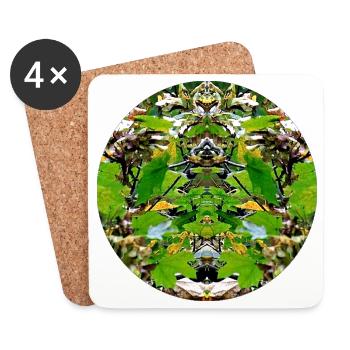 Nature Mandala Foliage - Coasters (set of 4) - white - Front