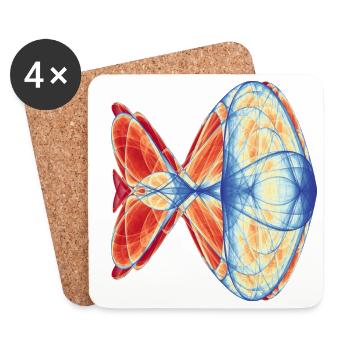 Feuer & Eis - Chaoskunst - Coasters (set of 4) - white - Front