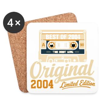 Original 2004 Vintage - 2004 Birthday Gift - Coasters (set of 4) - white - Front