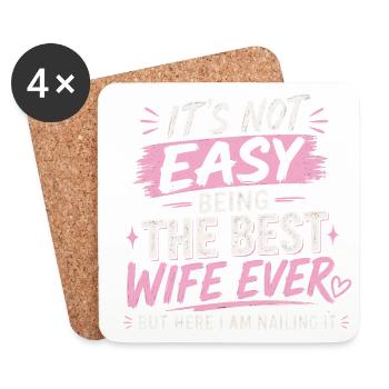 It's Not Easy Being The Best Wife Ever - Coasters (set of 4) - white - Front