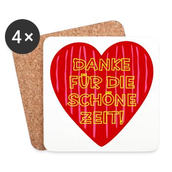 Danke Schöne Zeit - Untersetzer (4er-Set) - Weiß - Vorne